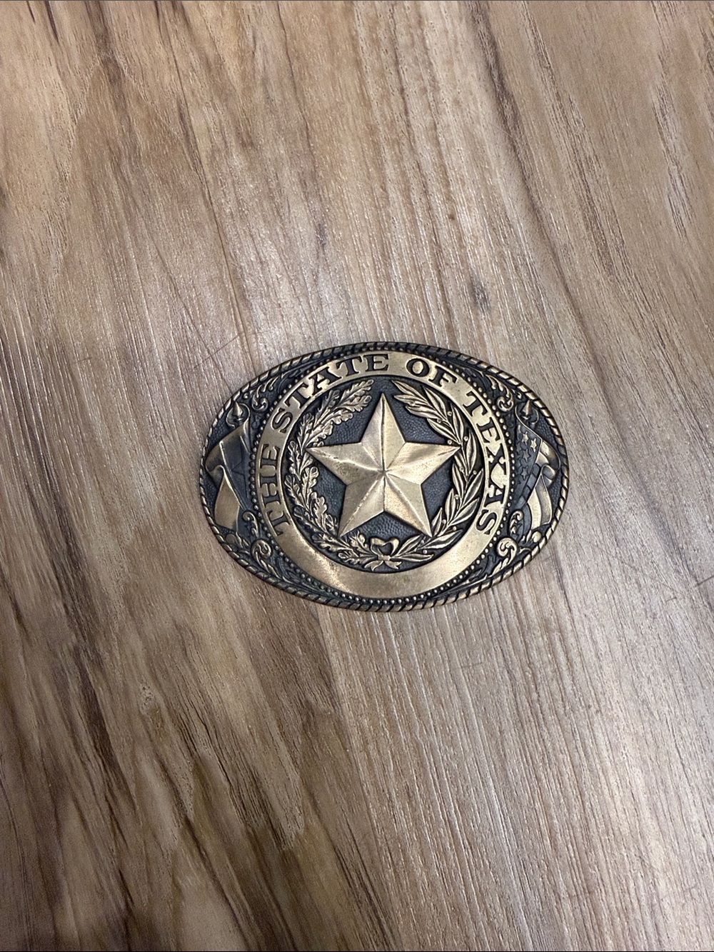 Tony lama brass State of Texas Belt buckle